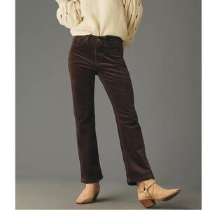 New Pilcro Anthropologie Yaya Mid-Rise Flare Corduroy Cocoa Brown 26P NWT